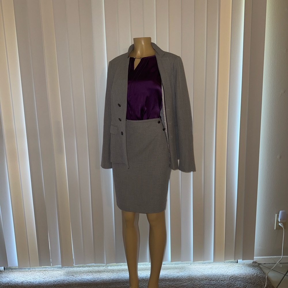 WHBM Gray Skirt and Pants Suit